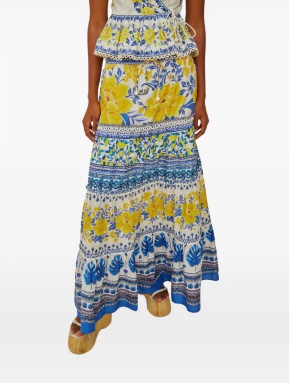 NWT FARM Rio, Zuli Tiered Maxi Skirt, XL